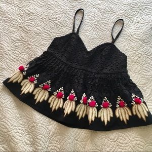 Embellished Peplum Top